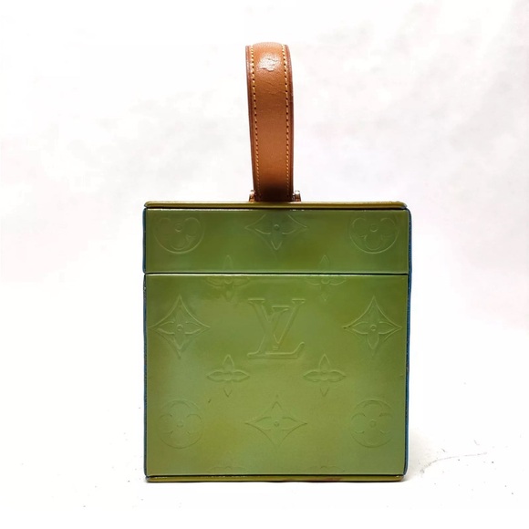 Auth Louis Vuitton Green Monogram Vernis Leather Bleecker Box Bag Preloved Purse - Picture 2 of 8